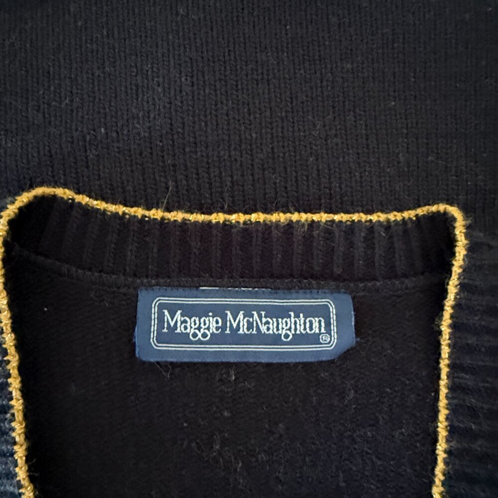 Maggie McNaughton vintage plaid sweater vest Xlarge Christmas holiday party - Picture 9 of 10